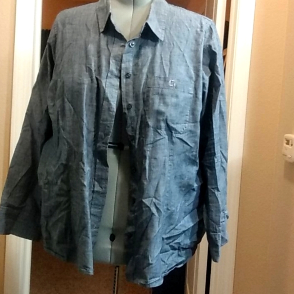 Work button down women plus size jean shirt